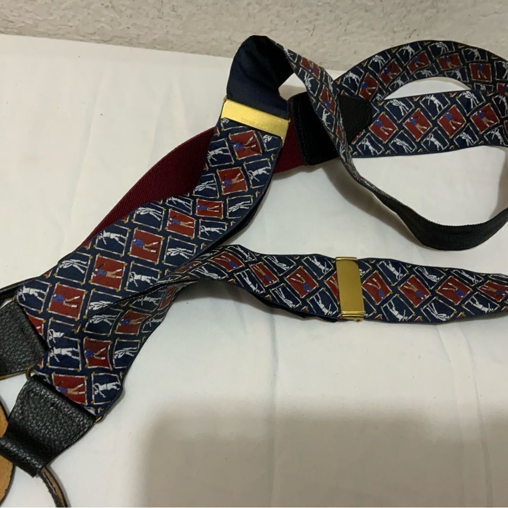 Jos A Bank multicolor golf Adjustable Mens Suspenders Braces solid brass